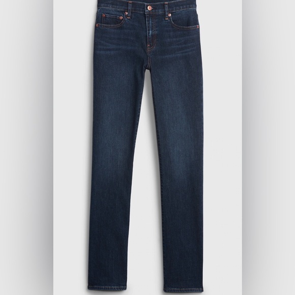 GAP Real Straight Mid-rise dark wash jeans. Size 28L. - Picture 5 of 16